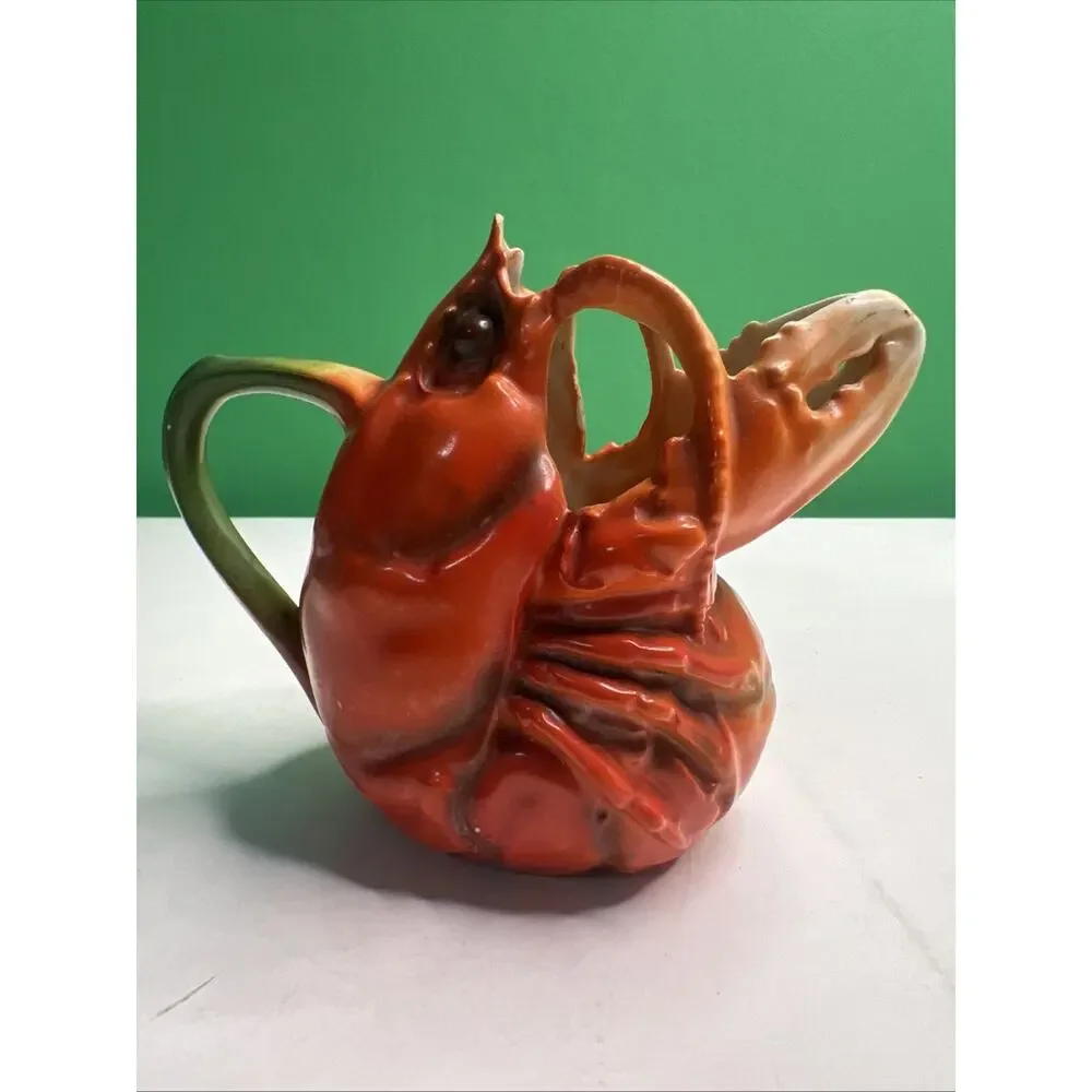 Antique Royal Bayreuth Lobster Butter Pitcher Creamer Porcelain Bavaria 4